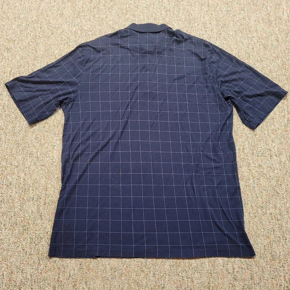 Polo Golf Ralph Lauren Shirt Mens XL Navy Windowpane Plaid Short Sleeve Casual